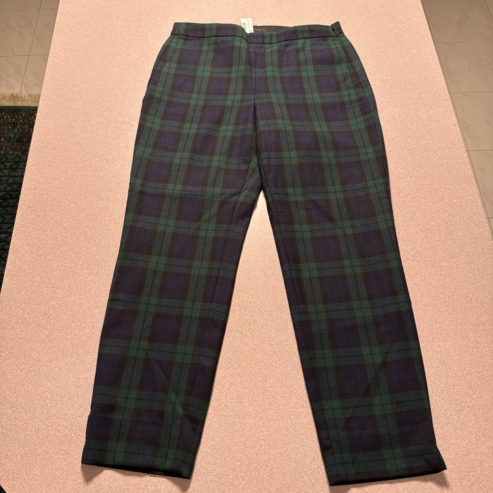 J.Crew Women’s Green and Blue Plaid Pants
